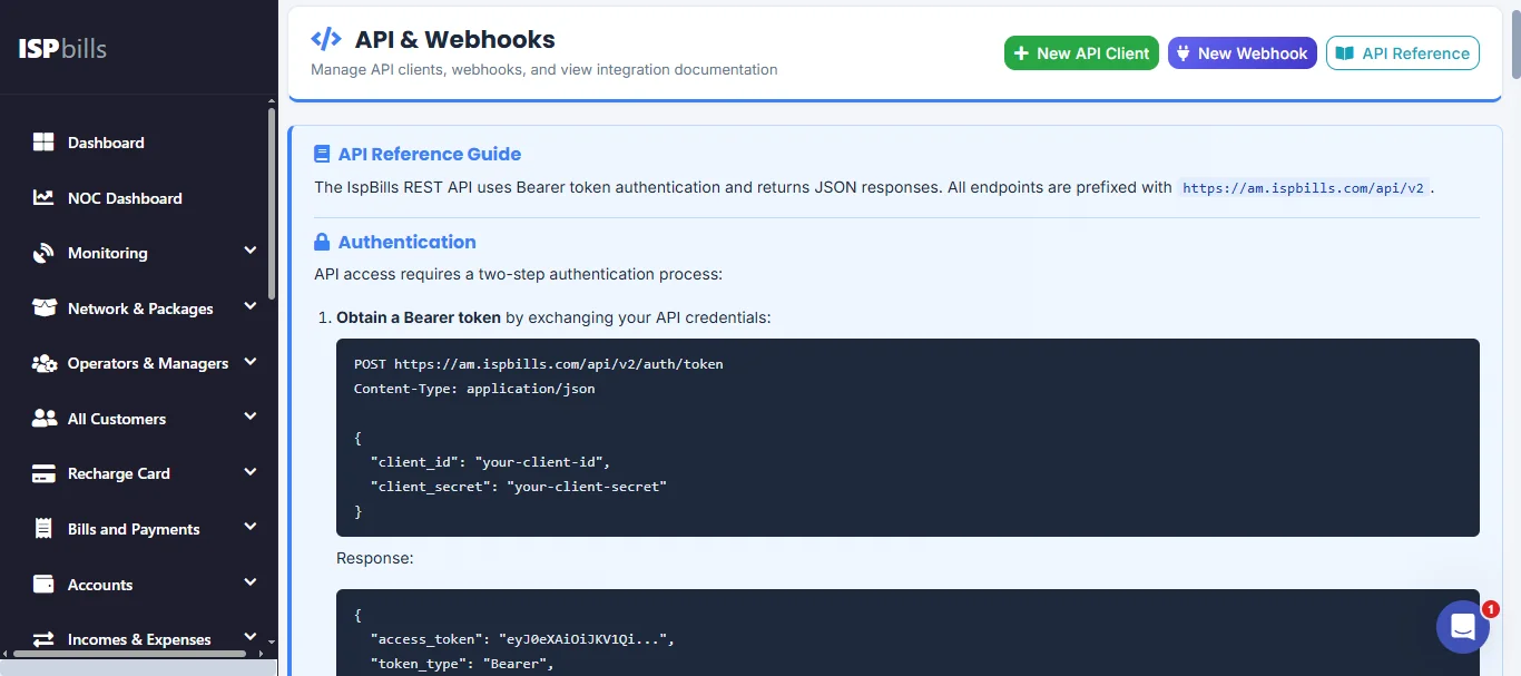 API and Webhooks