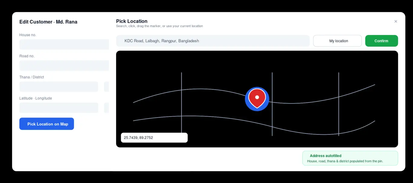 GIS Map — pick a location on the live network map